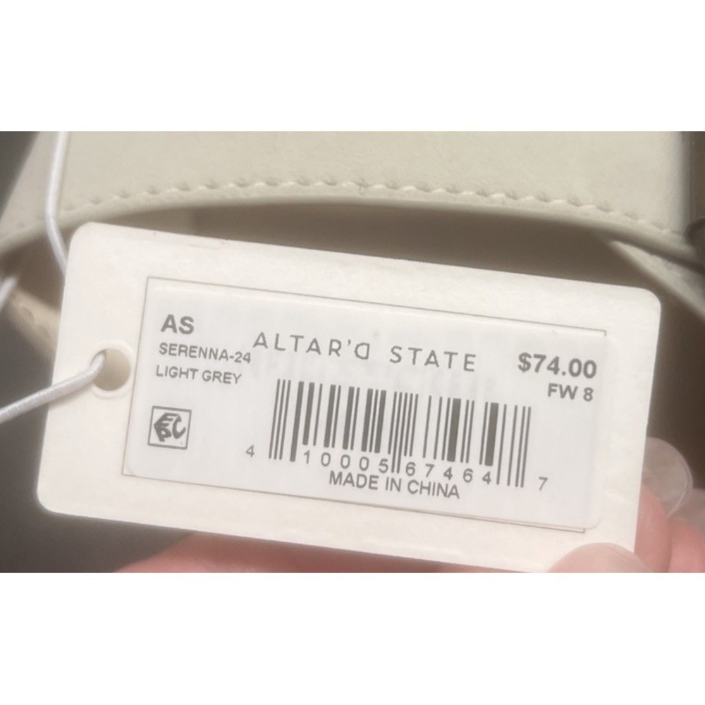 NEW-Altar'd State~8~Women's  Serenna Platform Sandals Light Gray - Picture 4 of 9